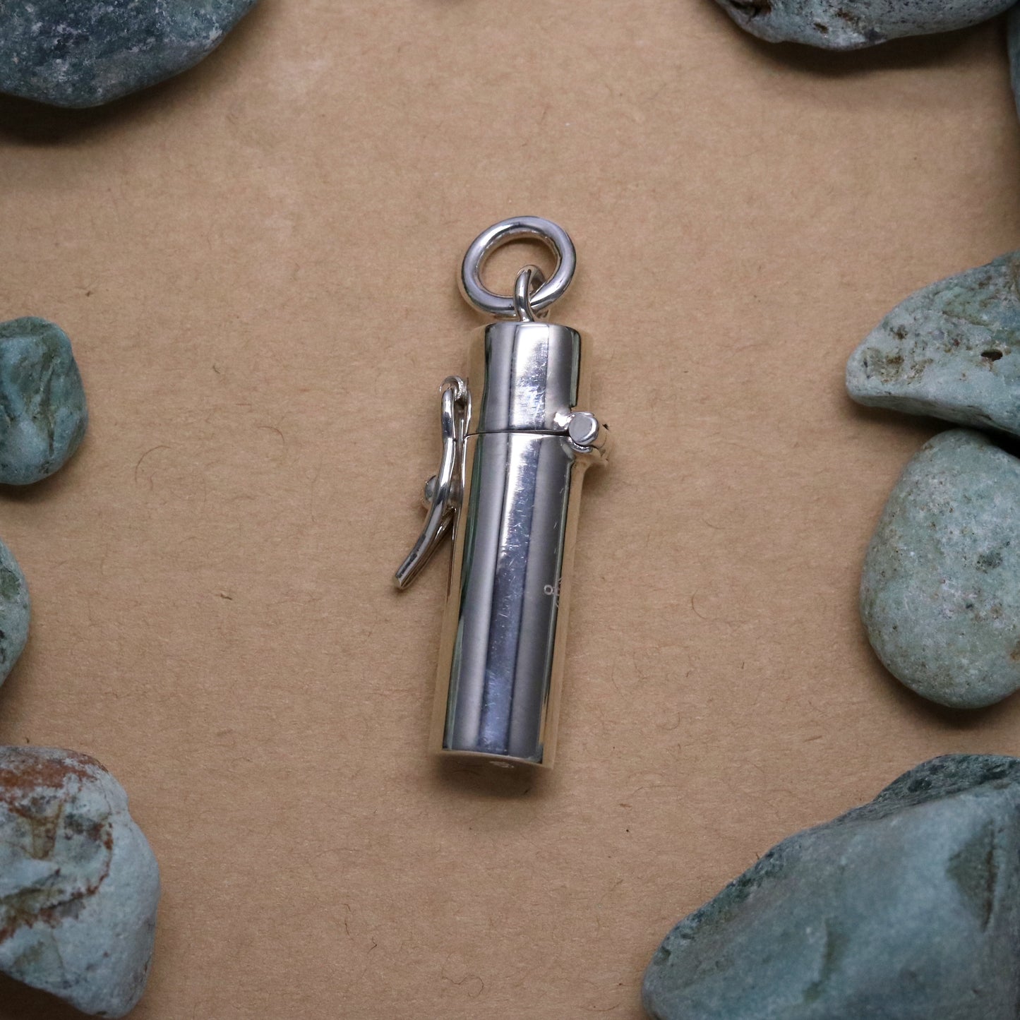 SV925 "Chemical LOGO" Pill Case Pendant Top. one of a kind.