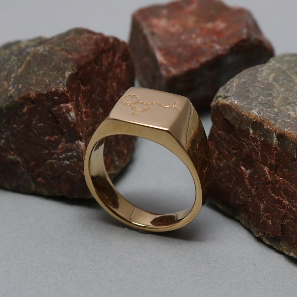 Gold chemical LOGO Ring.