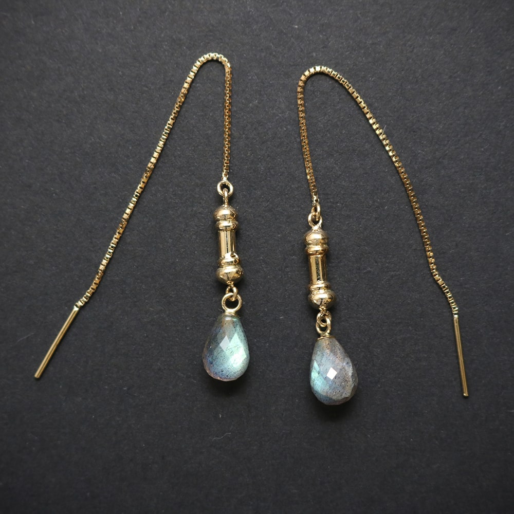 K18 Labrado Drop Threader Earrings.