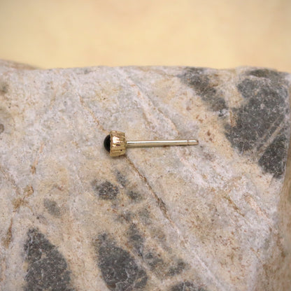 K18 Beaded Onyx Single Earring.