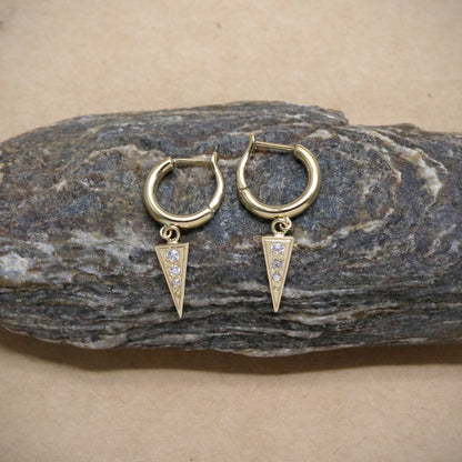 K18 Diamond 0.042ct. Diamond Trio Earrings.