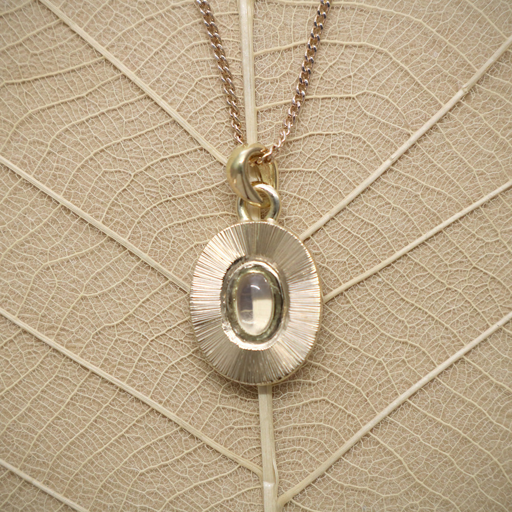 K14 Royal Blue Moon Stone.The Light of a Full Moon Necklace.