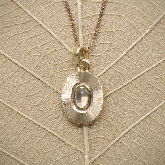 K14 Royal Blue Moon Stone.The Light of a Full Moon Necklace.