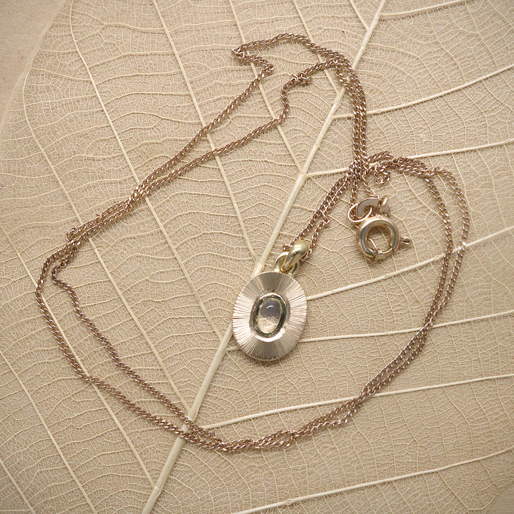 K14 Royal Blue Moon Stone.The Light of a Full Moon Necklace.