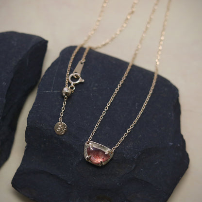 K18 Strawberry Quartz Emblem Pendant.