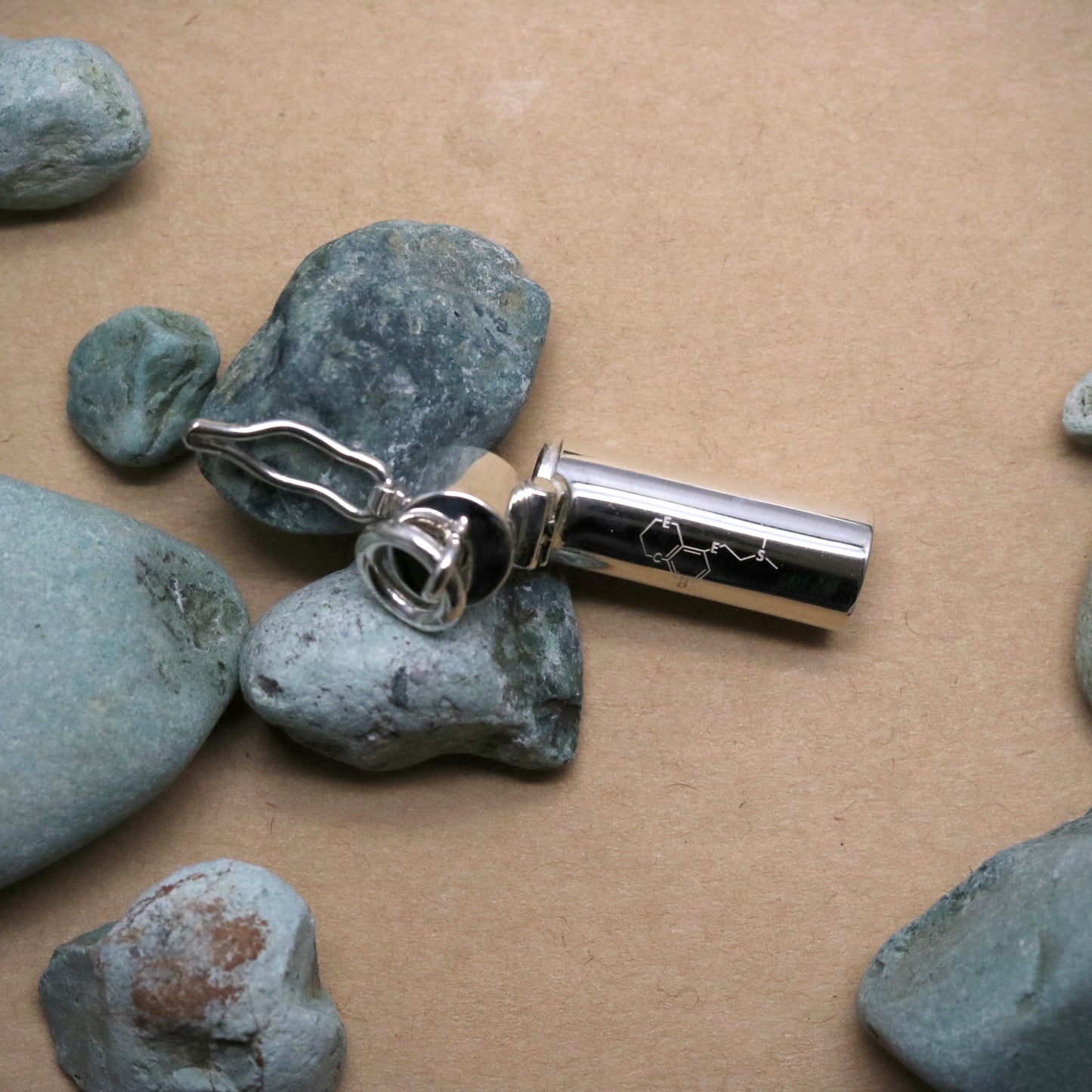 SV925 "Chemical LOGO" Pill Case Pendant Top. one of a kind.