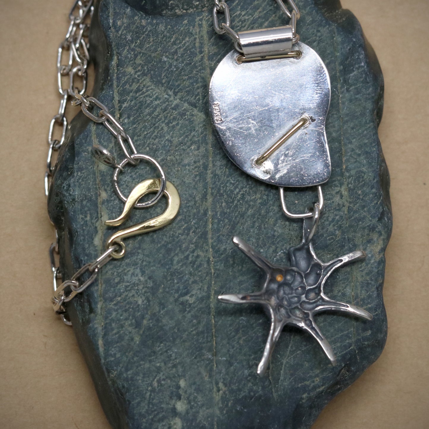 K18/SV925 Ammonite Pendant. one of a kind.