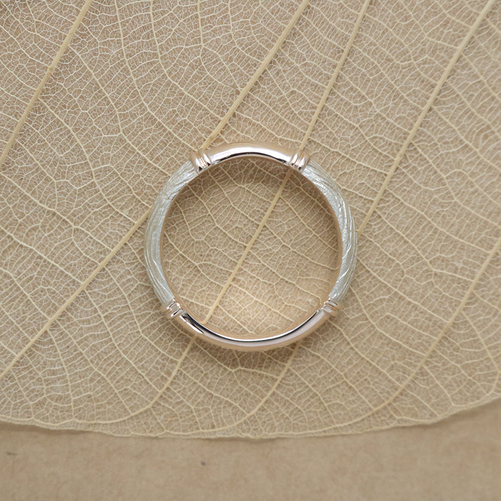 K10 0.06ct Diamond. MOKUME Ring.