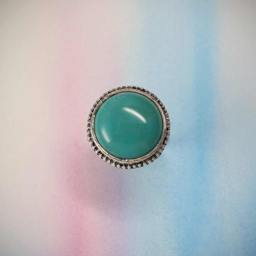 SV925 Turquoise Sun Ring.♯20.5 one of a kind.