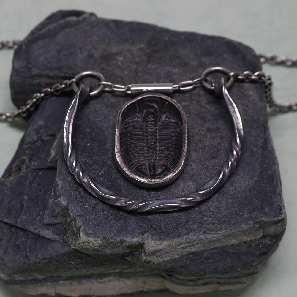 SV925 Trilobite Necklace. one of a kind.