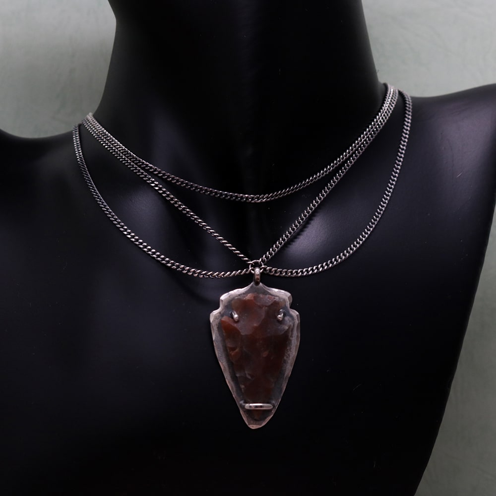SV925 Lock away Arrowhead Necklace. one of a kind.