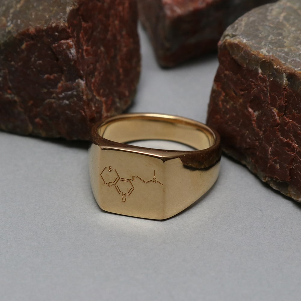 Gold chemical LOGO Ring.