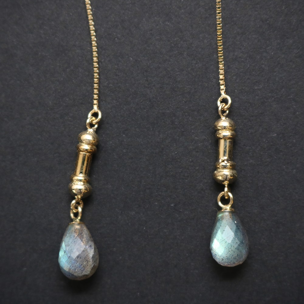 K18 Labrado Drop Threader Earrings.