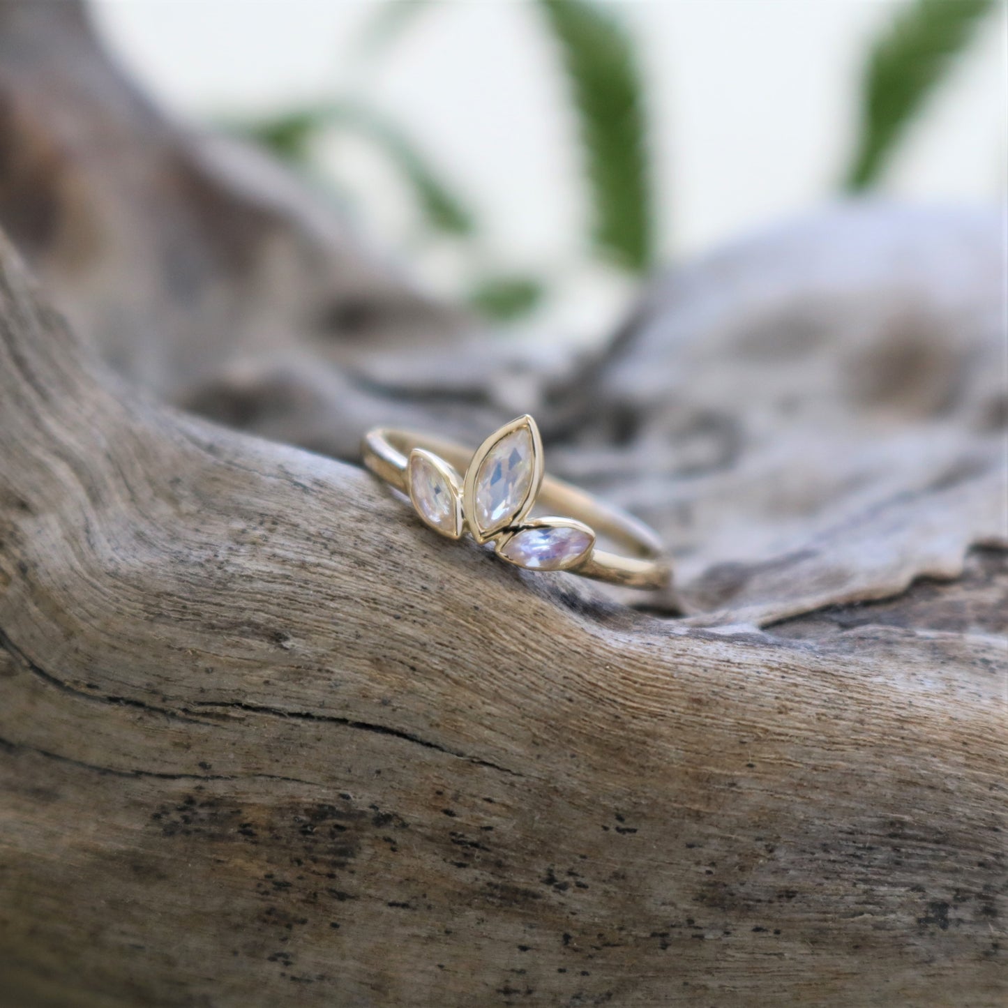 K18 Blue Moonstone Morning Dew Ring.